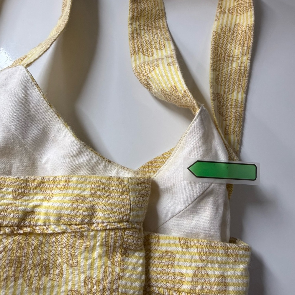 Maeve by Anthropologie Cotton Yellow Seersucker Button-Front Cafe Dress Sz 6 - Picture 13 of 13